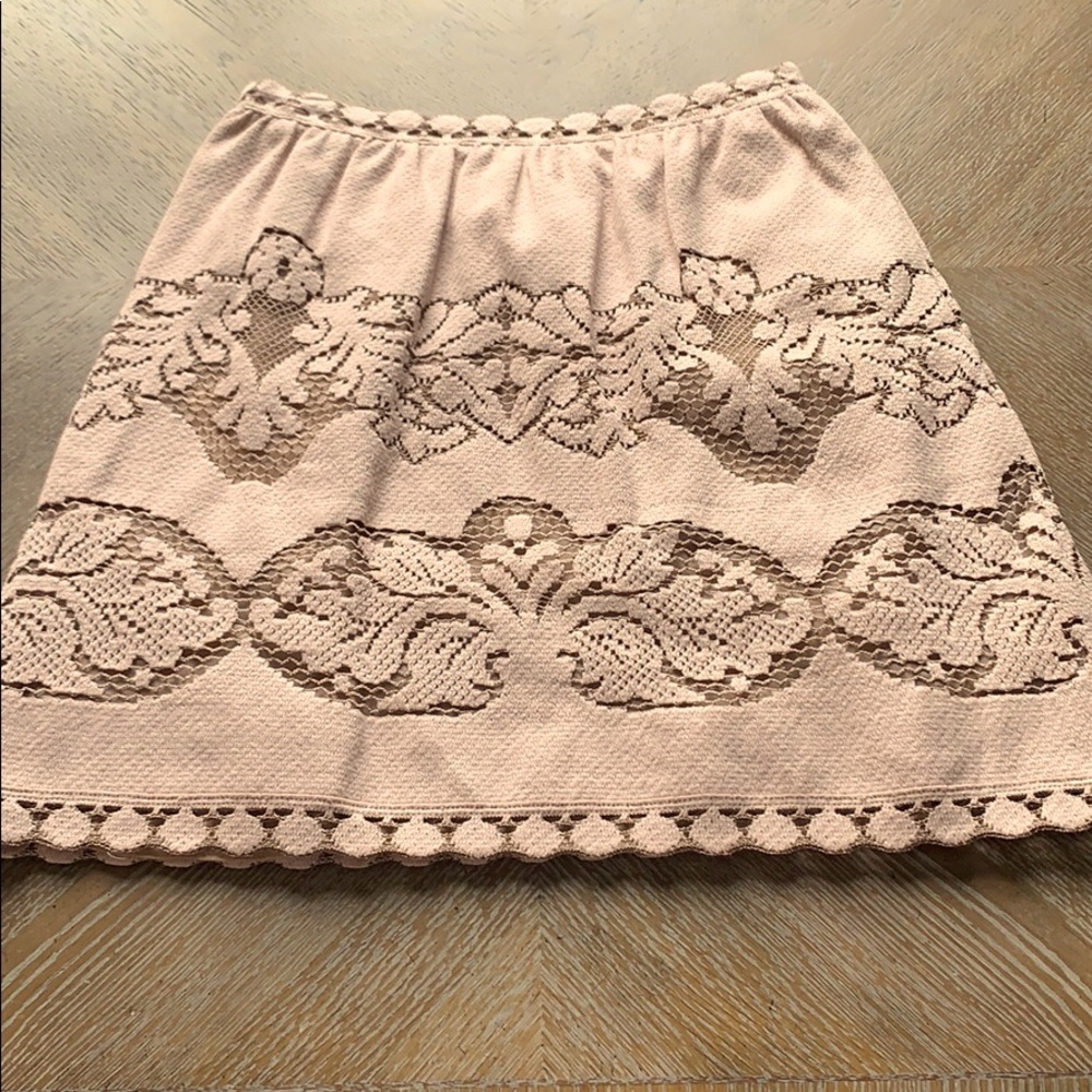 VALENTINO Tan Embroidered Skirt 42 - Picture 7 of 11